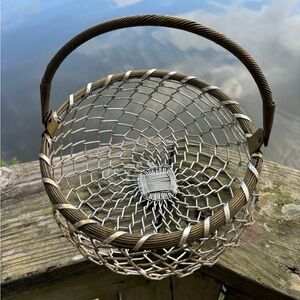 Vintage Aluminum and Steel Basket Industrial Look